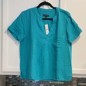 Turquoise short sleeve blouse - J. Crew NWT